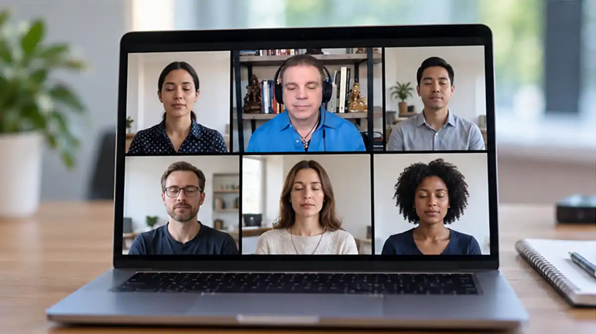 Live virtual corporate mindfulness meditation program for remote employees